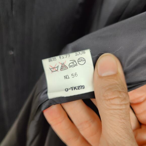 Vintage Orchidea Angora Wool Coat Womens 9‎ Medium Black Button Funnel Neck - Picture 10 of 11